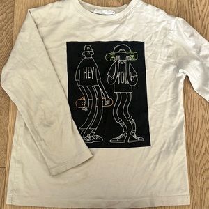 Zara long sleeved skater graphic t-shirt